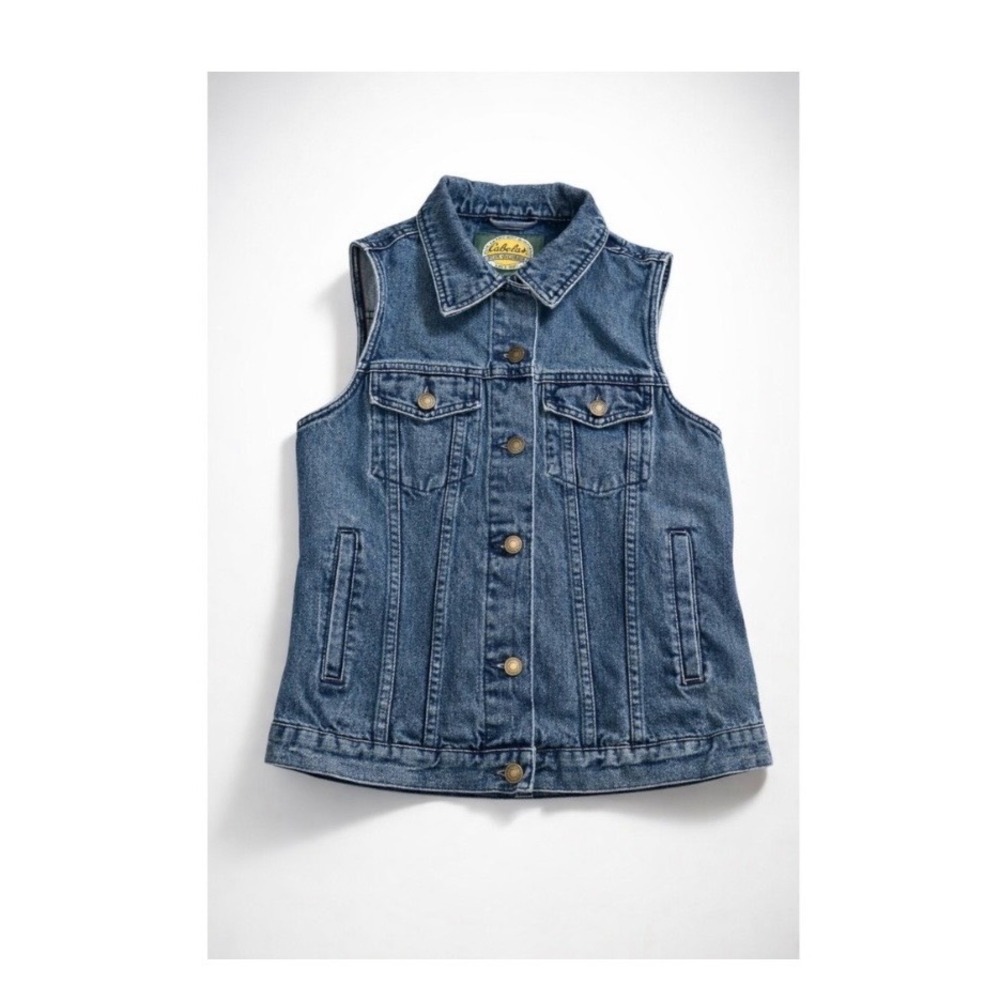 Cabelas Blue Denim Vest Womens Small Retro Vintage Gorpcore Western Boho 90s Y2K